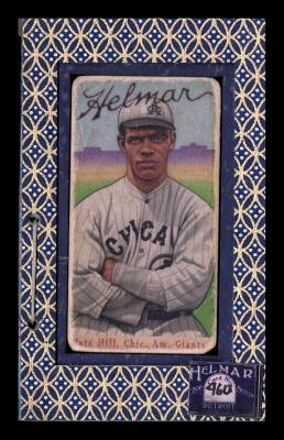 Picture, Helmar Brewing, T206-Helmar Card # 460, Pete HILL (HOF), Arms crossed, sitting, Chicago American Giants